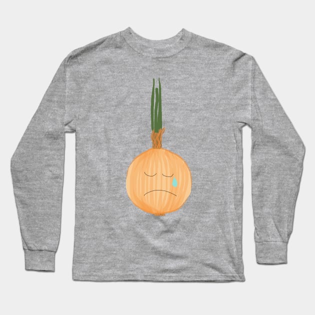 Sad Onion Long Sleeve T-Shirt by ahadden